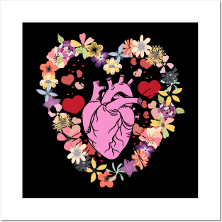 Heart Shirt Unisex Shirt, Heart Roses Art, Heart Roses Graphic, Retro Heart Shirt, Botanical, Aesthetic Shirt, Heart Warrior Posters and Art